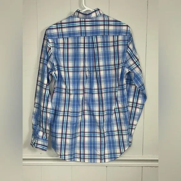 Vineyard Vine Plaid Slim Fit Whale Shirt 100% Cotton Blue/ White/ Red Shirt Sm - Picture 5 of 5